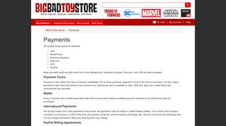 Payments - BigBadToyStore