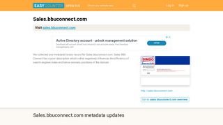 Sales BBU Connect (Sales.bbuconnect.com) - BBU Sales Web Portal