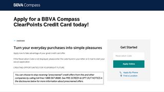 ClearPoints Credit Card | BBVA Compass