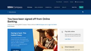 Online Banking Sign Off | BBVA Compass