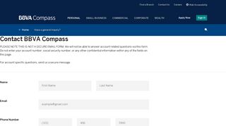 Have a general Inquiry? | BBVA Compass