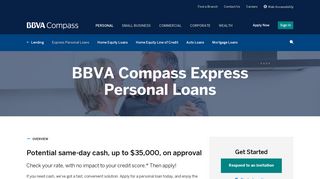 BBVA Compass Express Personal Loan | BBVA Compass