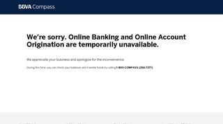 Online Banking Under Maint | BBVA Compass