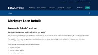 Mortgage Loan Details | BBVA Compass