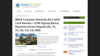 BBVA Compass Rewards 2% Credit Card Review + $100 Signup ...