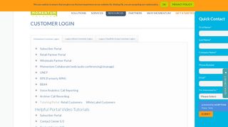 Customer Login - Momentum Telecom