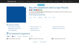Bby wfmr jdadelivers retail rp login Results For Websites Listing