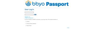 User Log In - BBYO Passport