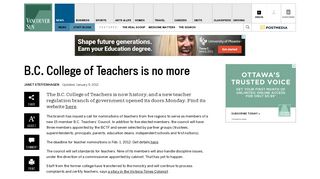 B.C. College of Teachers is no more | Vancouver Sun