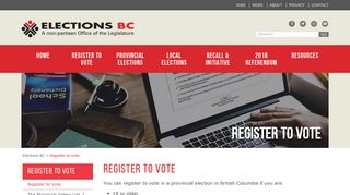 Elections BC » Register to Vote
