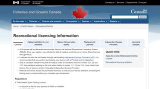 Recreational Licensing Information - BC Tidal Waters Sport Fishing ...