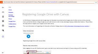 Registering Google Drive with Canvas - Boston College (BC)