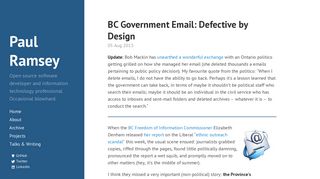 BC Government Email: Defective by Design · Paul Ramsey