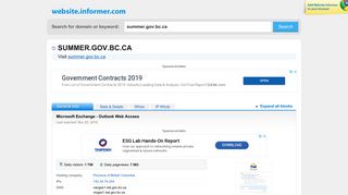 summer.gov.bc.ca at WI. Microsoft Exchange - Outlook Web Access