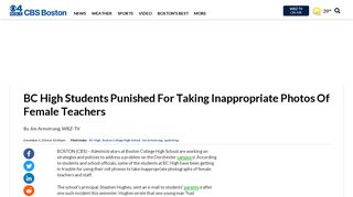 BC High Students Punished For Taking Inappropriate Photos Of ...