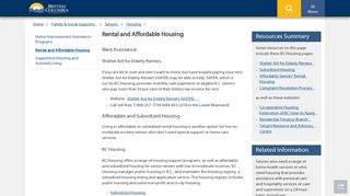 Rental and Affordable Housing - Province of British Columbia