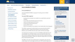 Fish & Wildlife ID (FWID) - Province of British Columbia