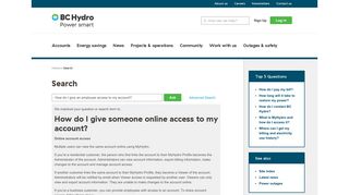How do I give someone online access to my account? - BC Hydro
