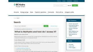 What is MyHydro and how do I access it? - BC Hydro