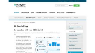 Online billing - BC Hydro