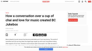 BC Jukebox was created over a cup of chai and the mutual love for ...
