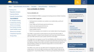 Fish & Wildlife ID (FWID) - Province of British Columbia