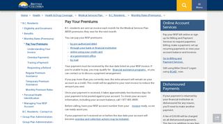 Pay Your Premiums - Province of British Columbia - Government of B.C.