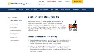 Click or call before you dig - FortisBC