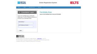 test taker login page - British Council IELTS