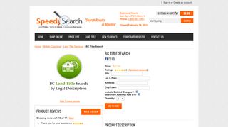Land Title Search British Columbia, BC - Speedy Search & Registry