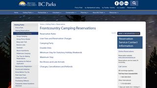 Frontcountry Camping Reservations