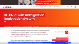 Skills Immigration Registration System | BC PNP | Moving2Canada