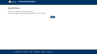 Logon - OneStop Business Registry - OneStop BC