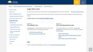 Login with a Card - Province of British Columbia - Government of BC