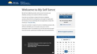My Self Serve - Home - Government of BC