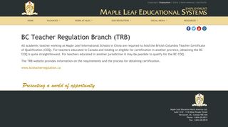 BC Teacher Regulation Branch - Maple Leaf Education Systems