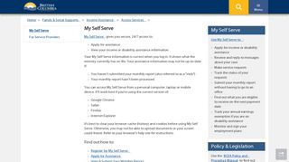 My Self Serve - Province of British Columbia - Government of BC