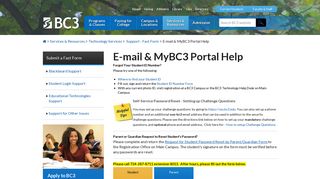 E-mail & MyBC3 Portal Help | Butler County Community College