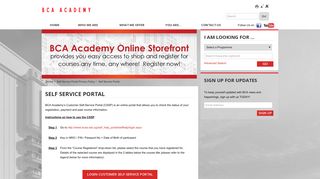 Self Service Portal - BCA Academy