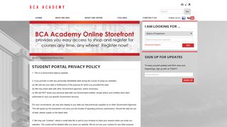 Student Portal Privacy Policy - BCA Academy