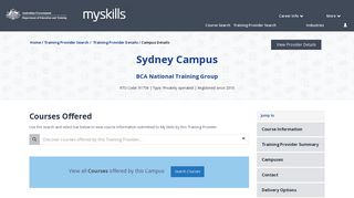 BCA National Training Group - Sydney Campus - 91758 - MySkills