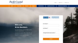 BCAA Login - Pacific Coastal Airlines - Official Website: 65+ Destinations