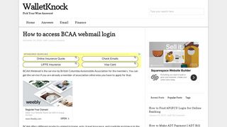 How to access BCAA webmail login - WalletKnock