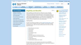 Eligibility and Benefits - Blue Cross Blue Shield