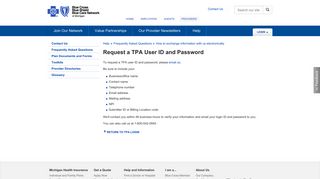 Request a TPA User ID and Password