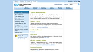 Claims and Eligibility - Blue Cross and Blue Shield of Texas