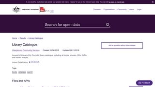 Library Catalogue | Datasets | data.gov.au - beta