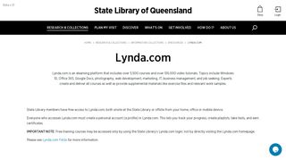 Free Access to Lynda.com Online Training (State Library of Queensland)