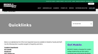 Quicklinks – Bronx Community College