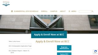 Apply & Enroll Now at BCC : Menu Links - Berkeley City College